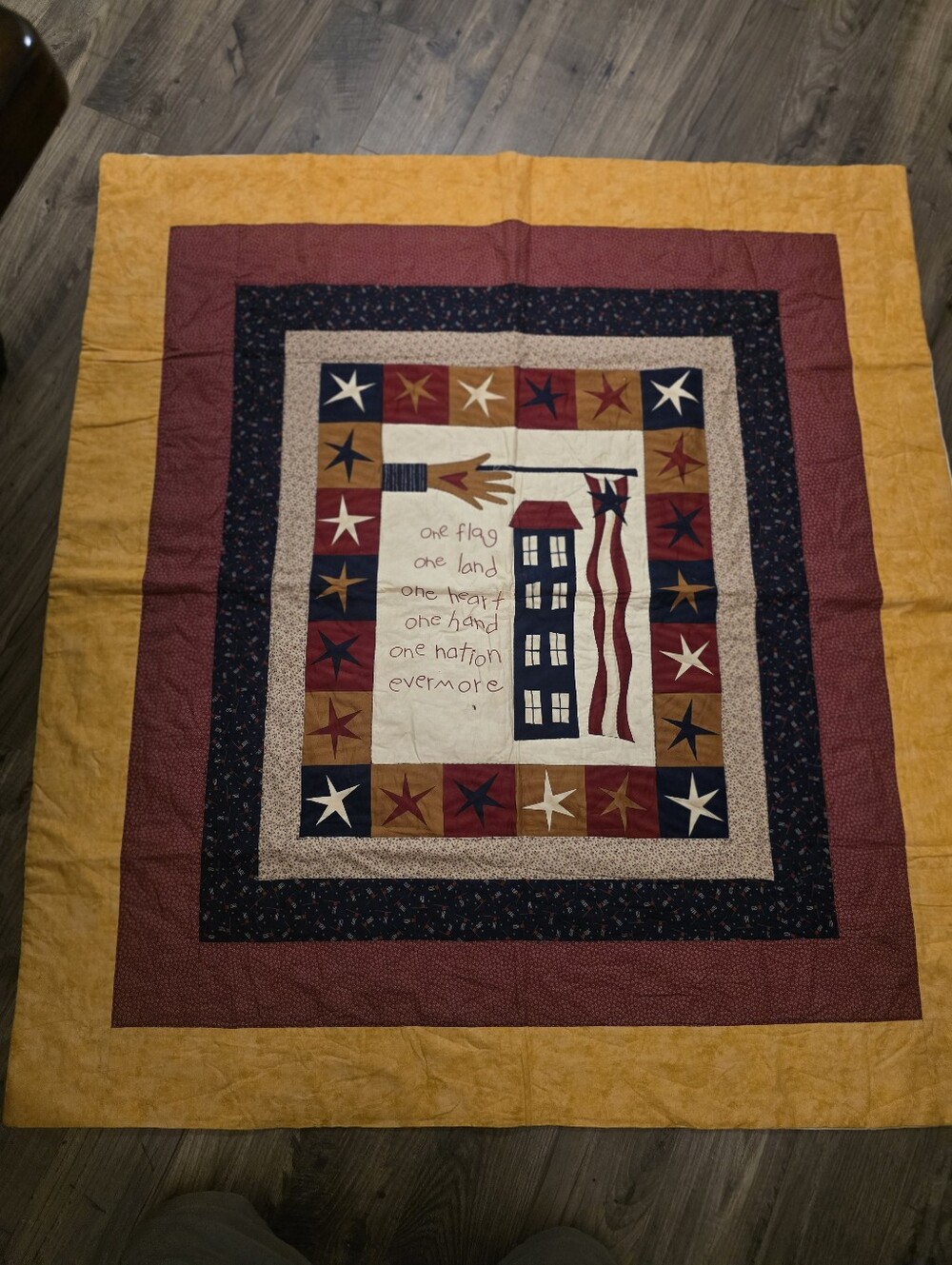 Early 2000s Handmade Quilt Sent To Military Members Serving In Iraq. 2006,
